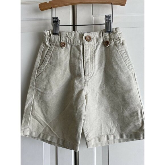 Janie and Jack Sz‎ 3 Khaki Tan Linen Shorts - Picture 1 of 4